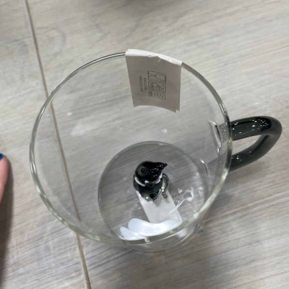 Halloween Black Cat 🐈⬛ Glass Cup with Black Handle and Glass Cat inside NWT - Picture 3 of 4